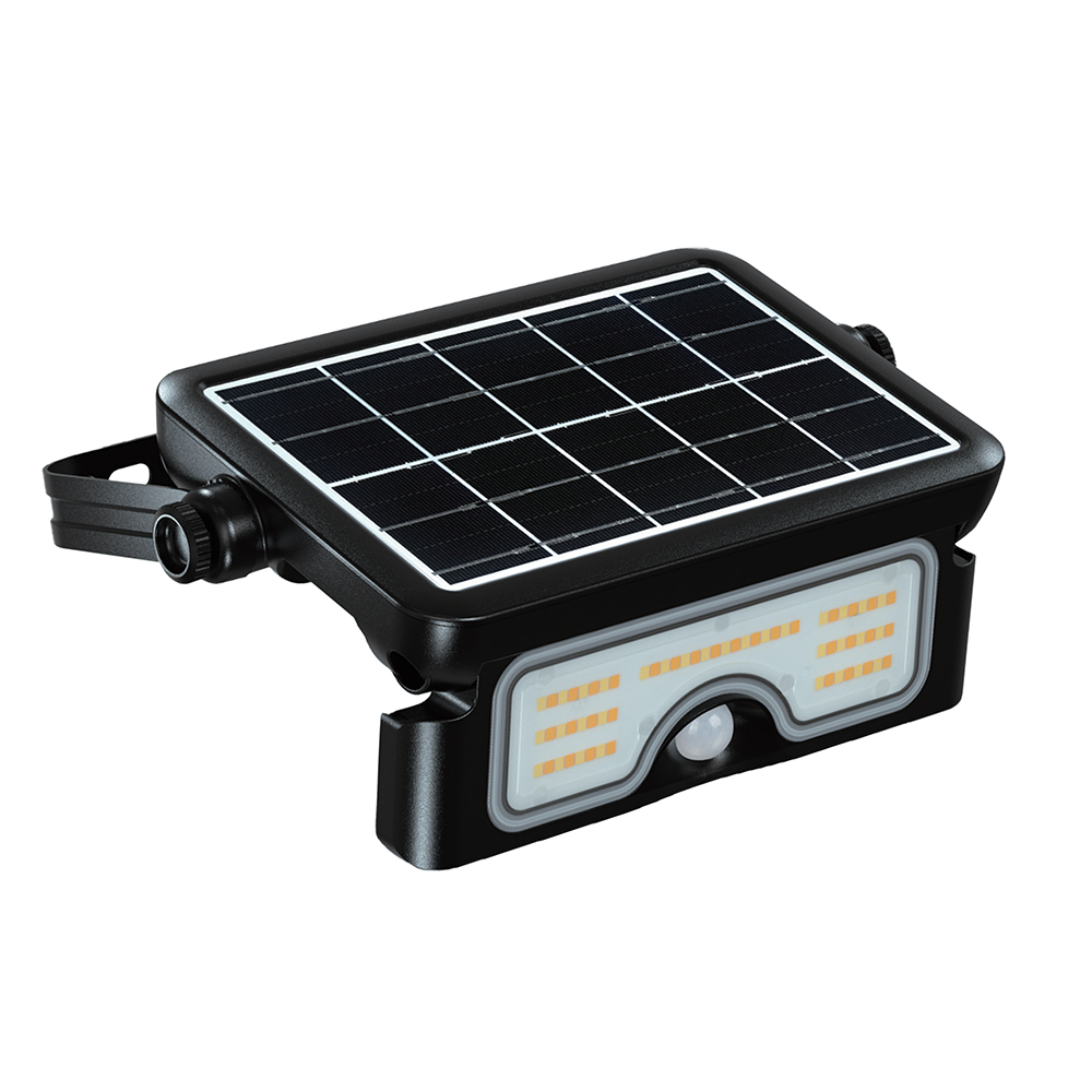 V-tac 7w Solar-led-flutlicht Mit Pir-sensor, Farbtemperatur Schwarz, Schutzart Ip65, Artikelnummer 24341