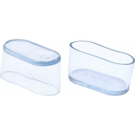 Set Mit 32 Ovalen, Transparenten Stuhlbeinkappen Aus Weichem Pvc Für Stuhl- Und Tischbeine 25 X 50 Mm (2,5 X 5,0 Cm),