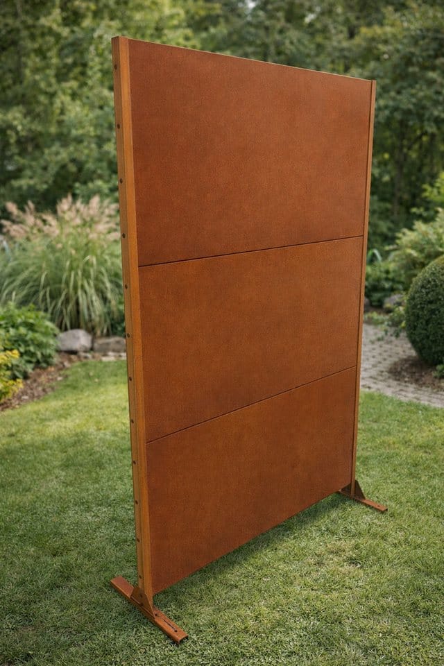 Estexo - xxl Sichtschutz-Element Metall Gartenzaun 190x120 cm Sichtschutzwand Edelrost