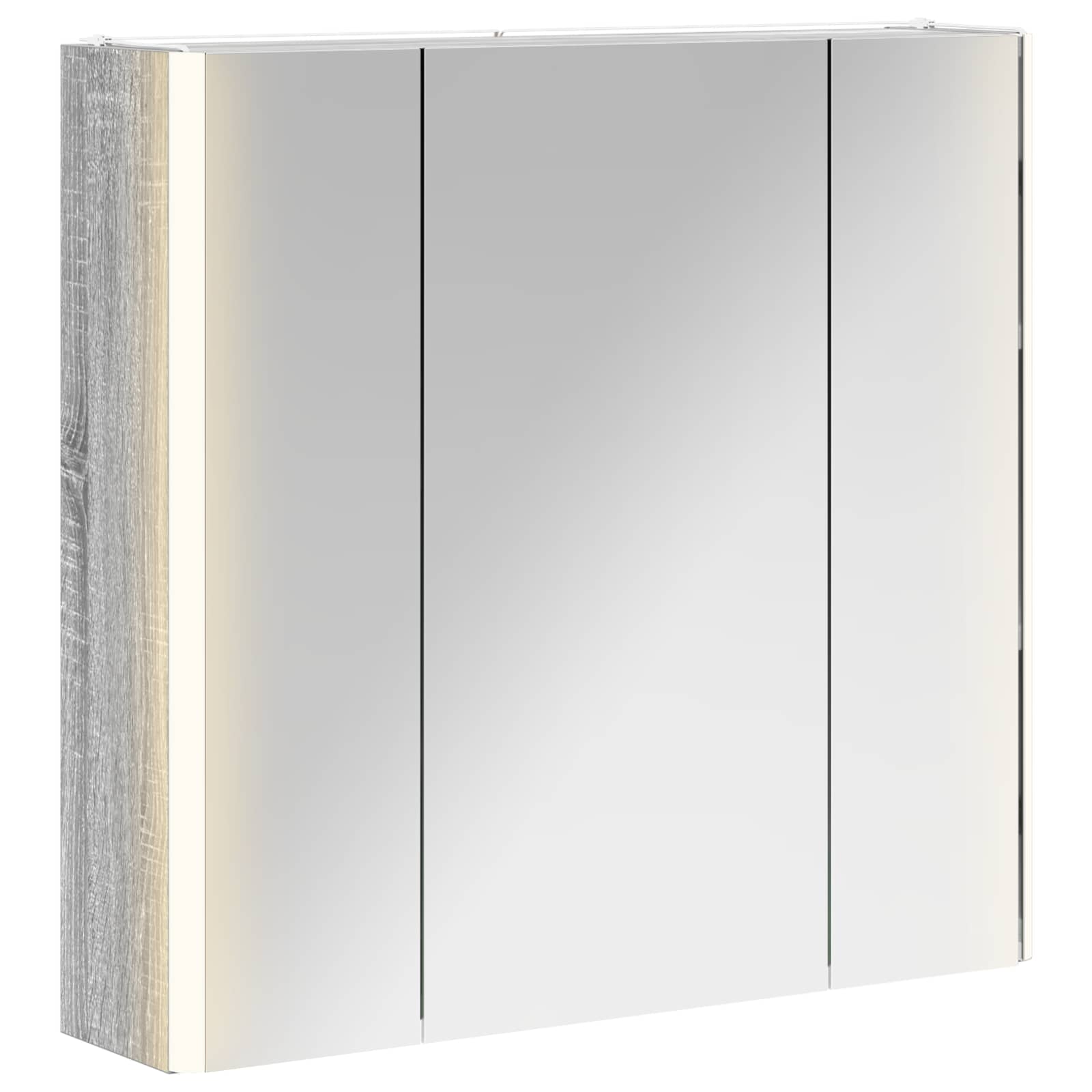 Vidaxl Bathroom Mirror Cabinet Grey Sonoma 63.5 X 15.5 X 60.5 Cm
