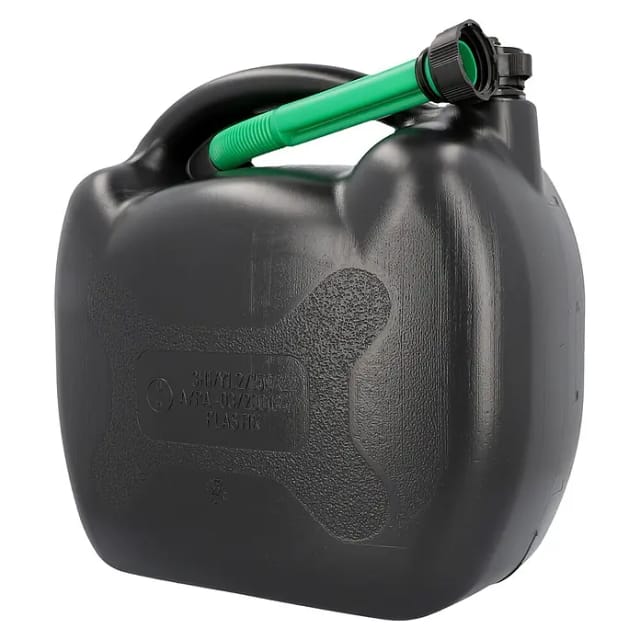 Kraftstoffkanister schwarz 20 l aus Kunststoff, mit Ausgießer