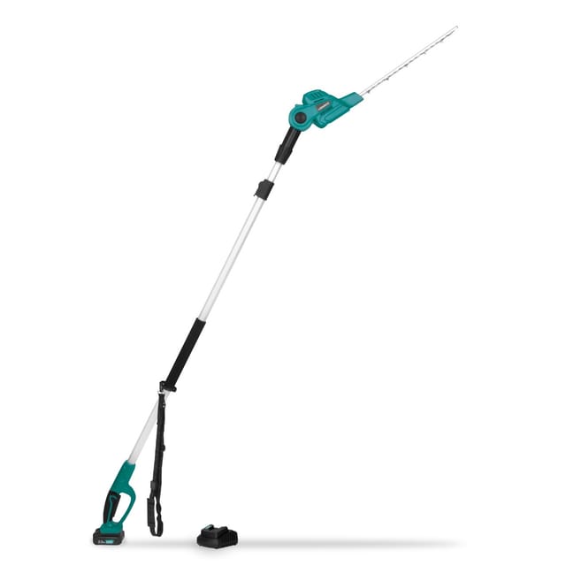 Teleskop-Heckenschere 20V (mit 2,0Ah Akku und Schnellladegerät) – Neigbare Klinge – Ausziehbare Stange (200-260 cm)