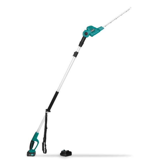 Teleskop-Heckenschere 20V (mit 4,0Ah Akku und Schnellladegerät) – Neigbare Klinge – Ausziehbare Stange (200-260 cm)