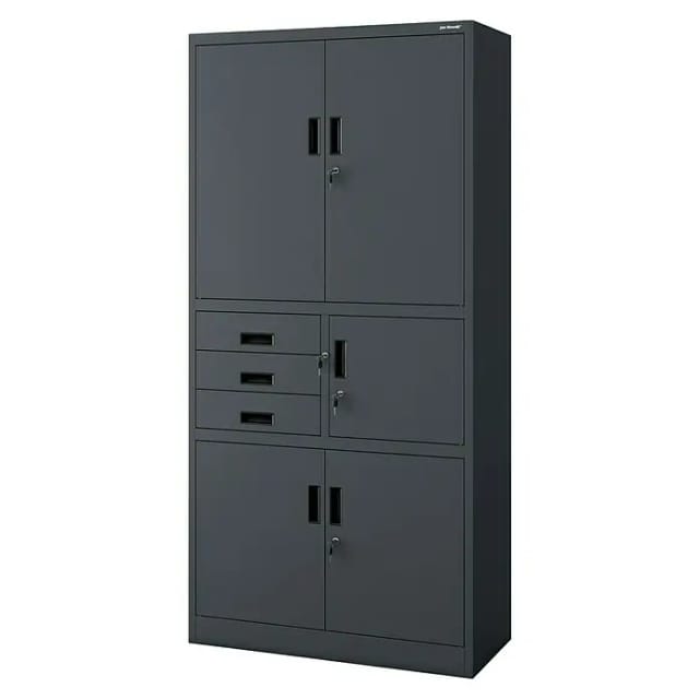 C018S ii Büroschrank Aktenschrank Tresor Schubladen Geheimfach Stahlblech 185 cm x 90 cm x 40 cm - anthrazit - Jan Nowak