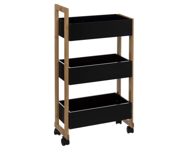 5five Simply Smart - Servierwagen 3 ebenen mit rollen naturéo akazie schwarz - 5five