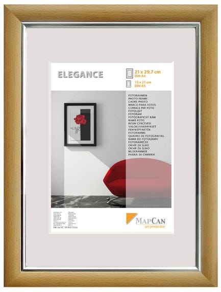 Kunststoffbilderrahmen Elegance Buche-Metallic-Silber 50 x 70 cm Bilderrahmen