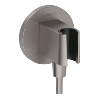 Fixfit - Wandanschlussbogen mit Brausehalter, schwarz Chrom gebürstet 26888340 - Hansgrohe