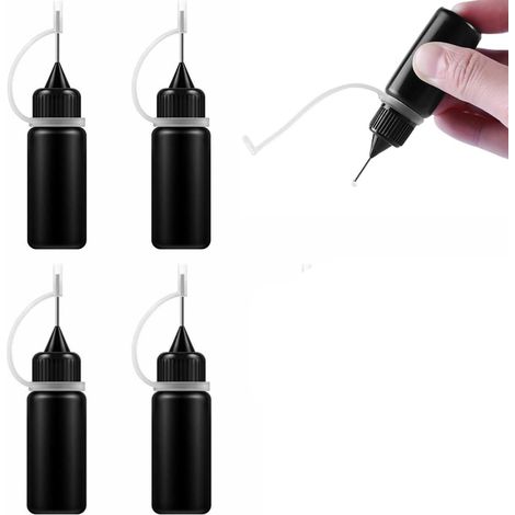 Pipetten Und Behälter Aus Kunststoff, Flexible Flaschen, Präzisionsflaschen, Nadelspitzen, Leere Flaschen Und 10-ml-flaschen, Schwarz, 4-teiliges Set