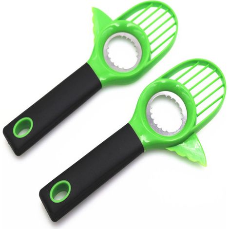 Multifunktionales Avocadomesser Zum Schälen Von Früchten, 3-in-1 Avocadomesser, Avocadoschneider, Geeignet Zum Schneiden, Für Den Küchengebrauch, 2 Stück