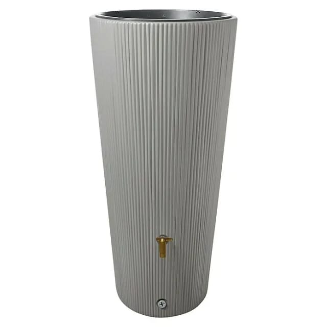 Garantia - 4rain vaso decor 2in1 Regenspeicher 220 Liter zinkgrau inkl. Pflanzschale