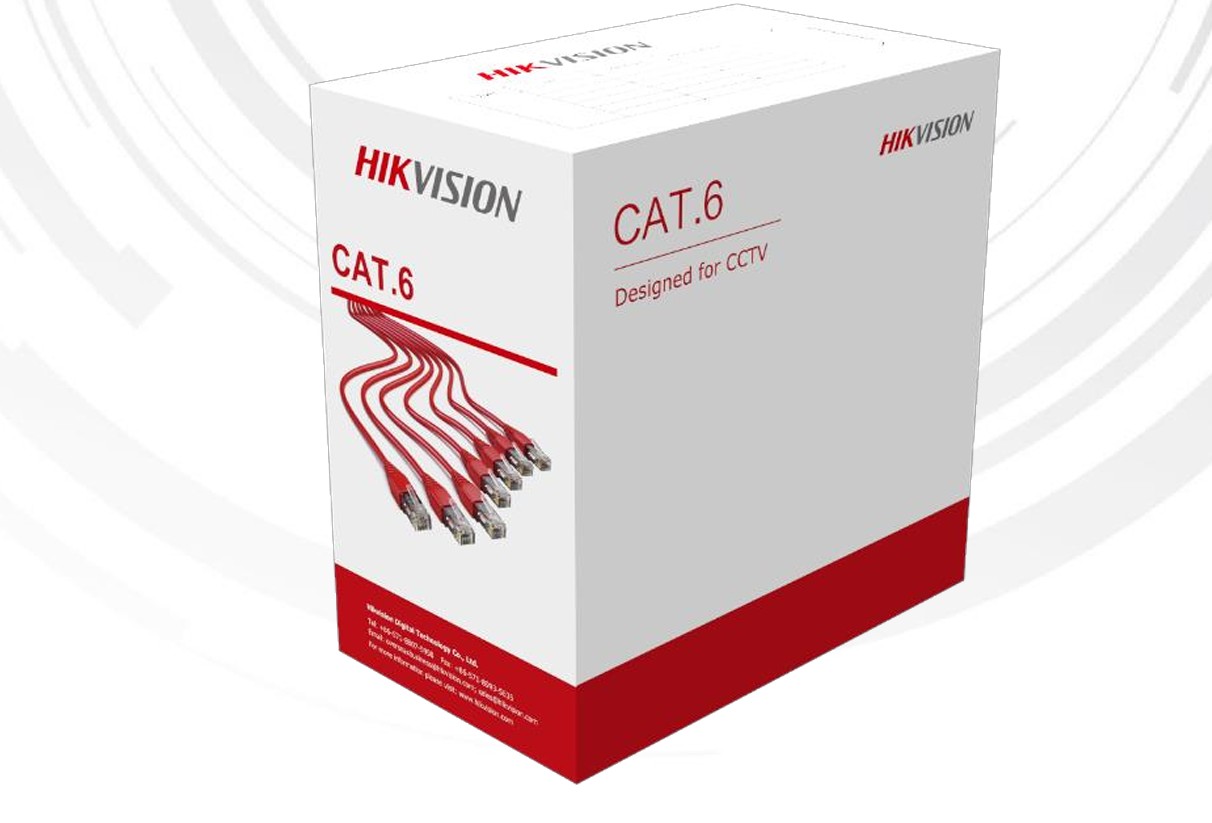Hikvision Cat6 U/utp 100% Reinkupfer 24awg Graues Lan-netzwerkkabel Ds-1ln6uzc0 305m Rolle