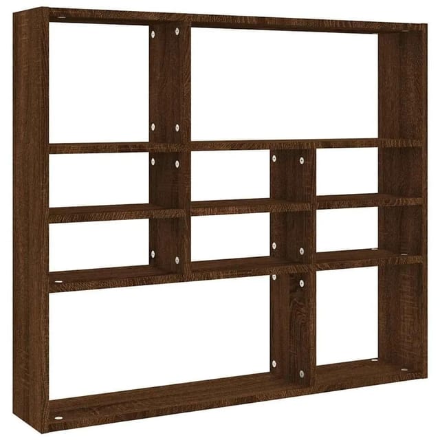 Wandregal Braun Eichen-Optik 90x16x78 cm Holzwerkstoff Vidaxl
