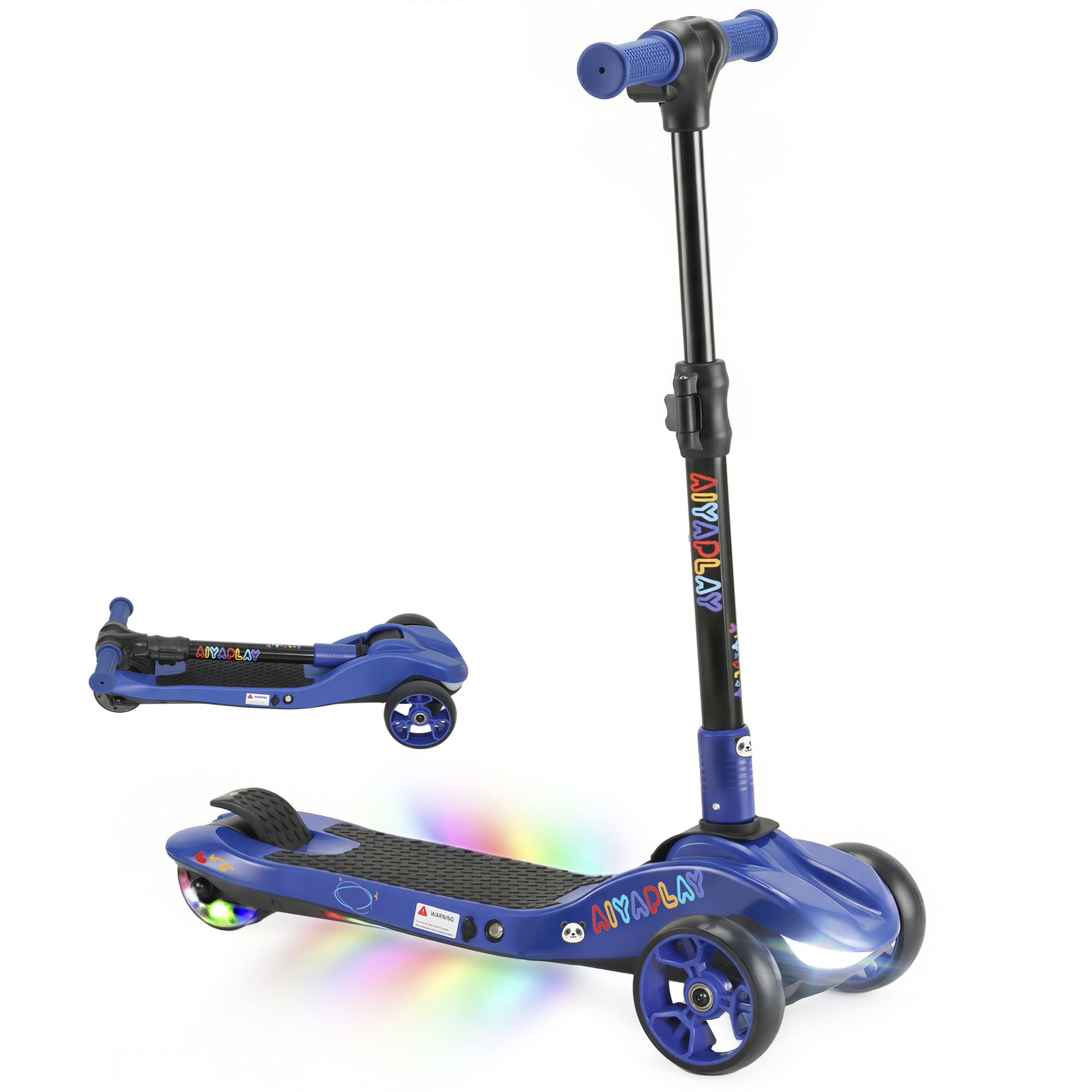Elektroroller Für Kinder Ab 6 Jahren, Faltbar, 3 Räder, Anfahren Aus Dem Stand, Höchstgeschwindigkeit 8 Km/h, 64 X 29 X 83 Cm, Blau