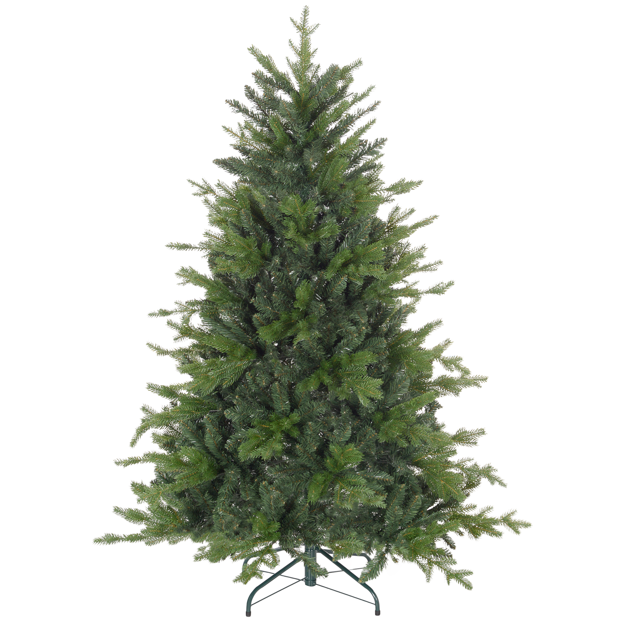 150 Cm Hoher, Grüner Kunststoff-weihnachtsbaum Mit Metallfuß Und 1309 Feuerhemmenden Zweigen