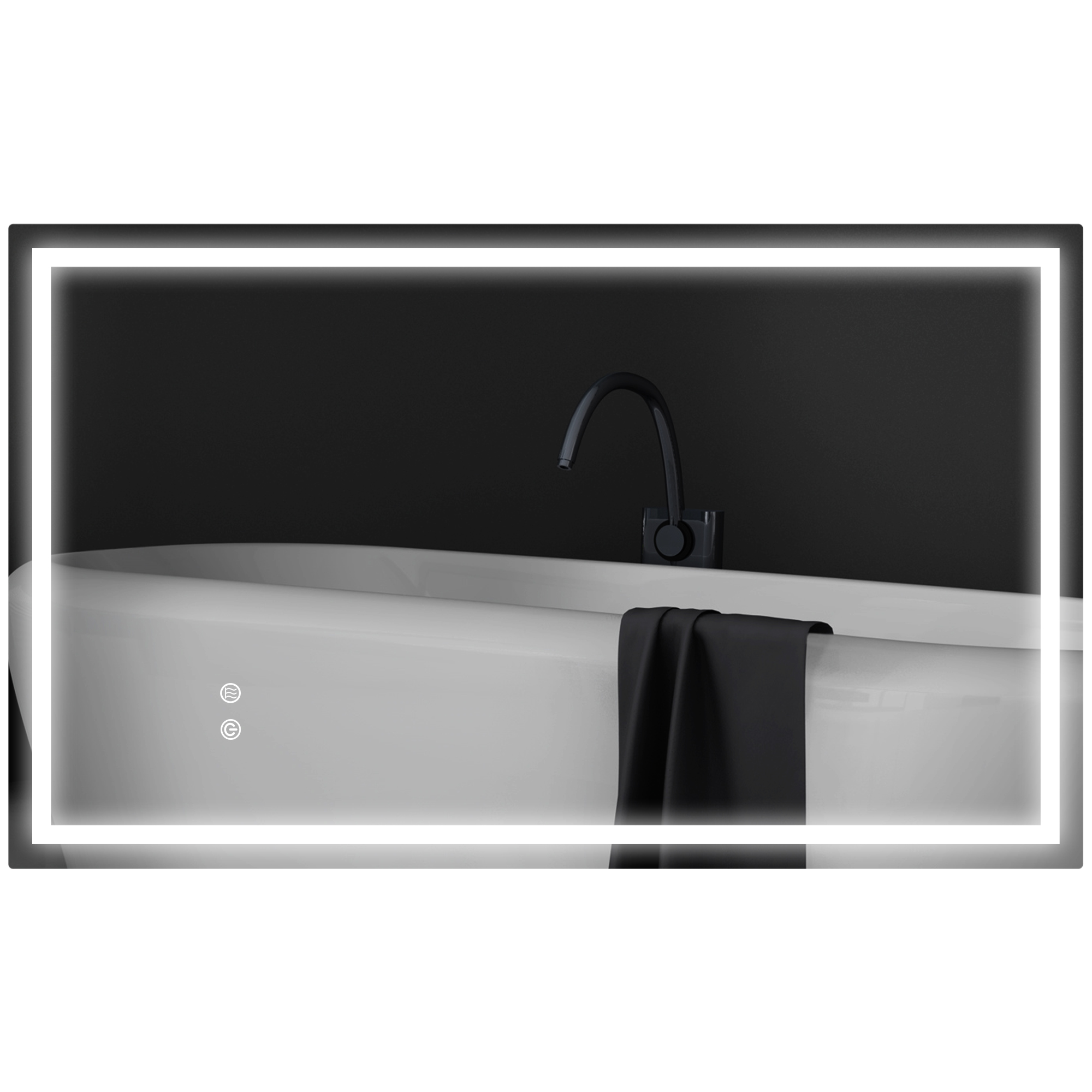 Led-wandbadezimmerspiegel, 80 X 100 Cm, Beleuchtet Mit Berührungsschalter, 3-farbiges Licht