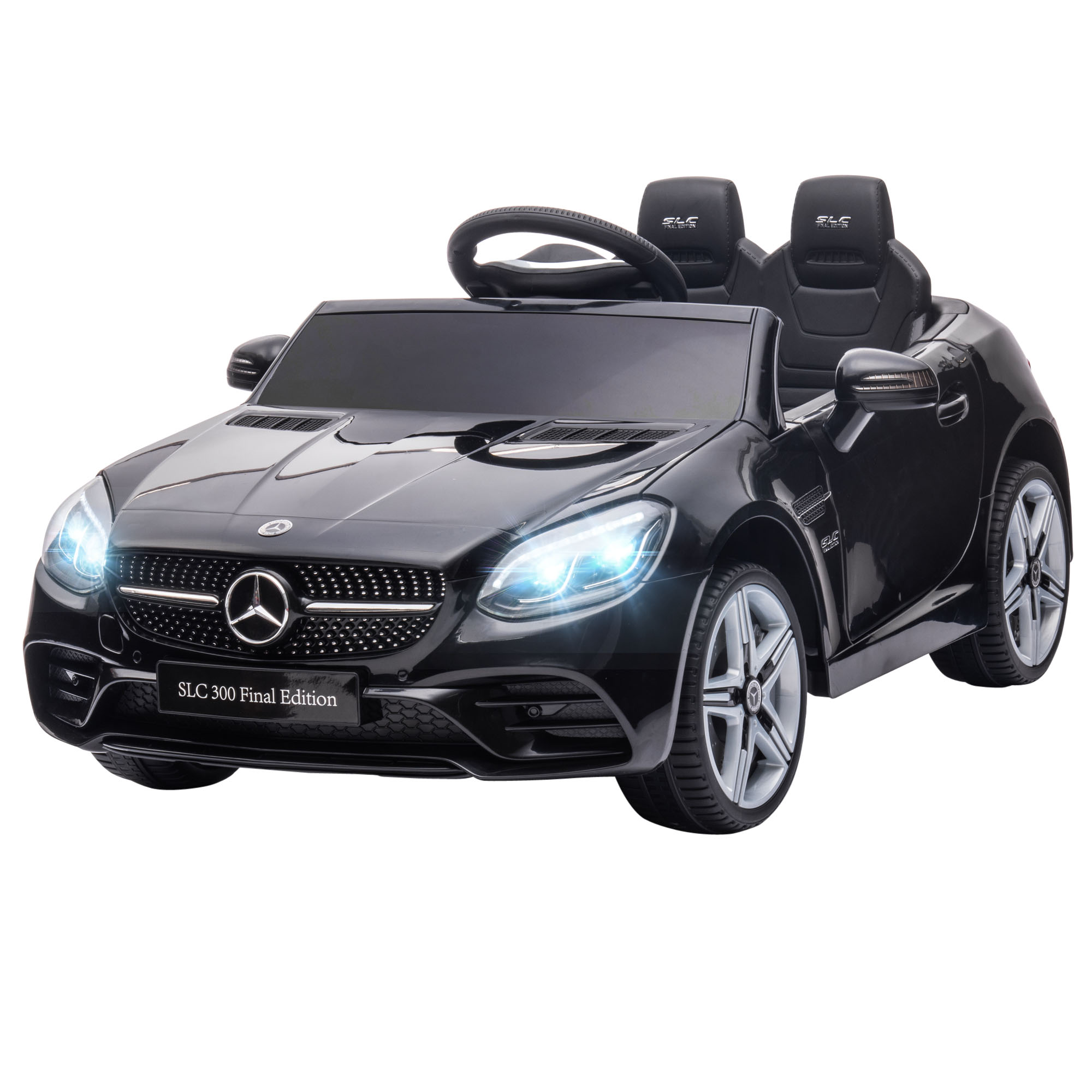 Mercedes Slc 300 12v Schwarzes Elektro-kinderauto, 5 Km/h, Sound, Lichter, Fernbedienung