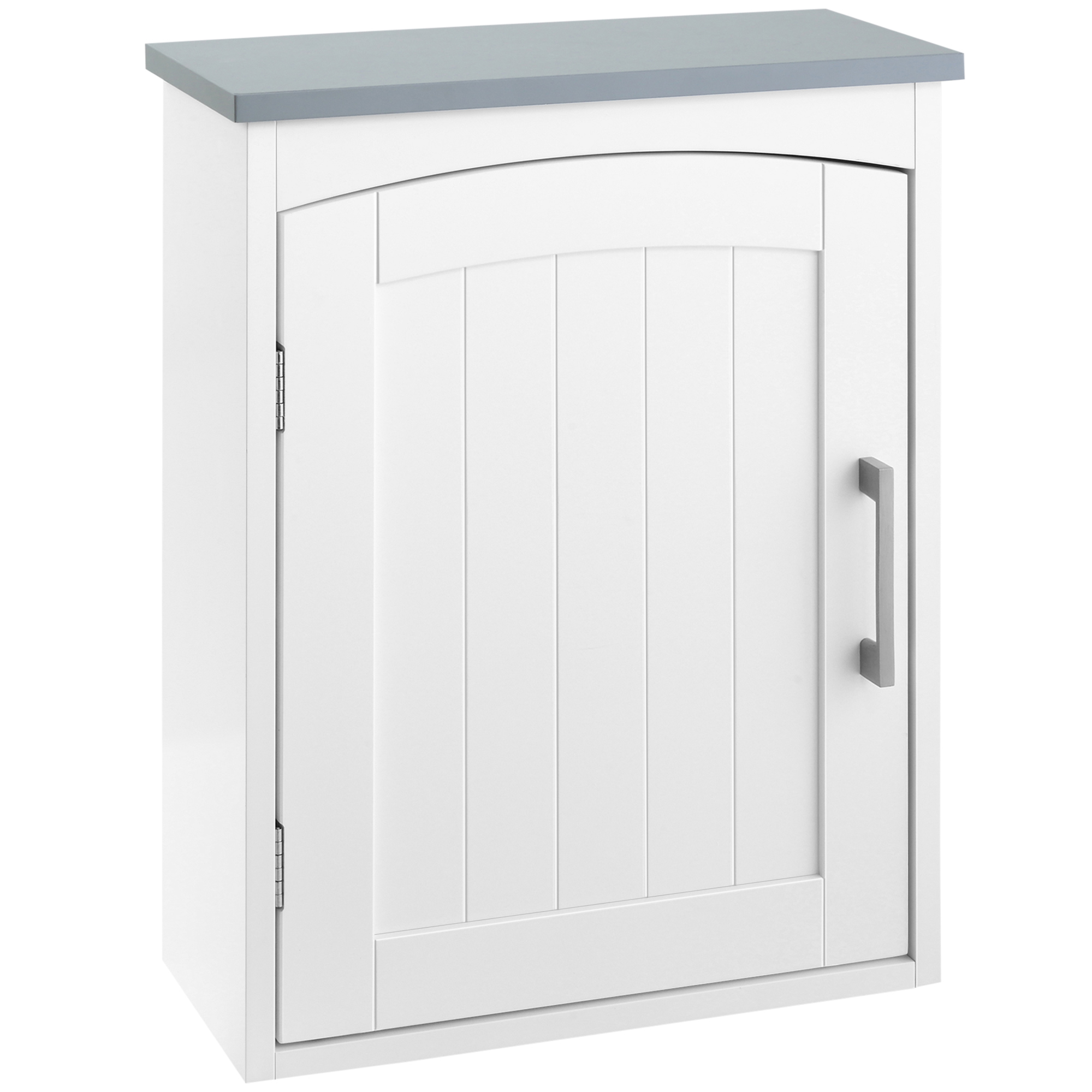 Wandhängender Wc-schrank, Badezimmer-medizinschrank, Aufbewahrungseinheit Mit Tür Und Verstellbarem Einlegeboden, 41 X 18,5 X 52 Cm, Weißes Mdf
