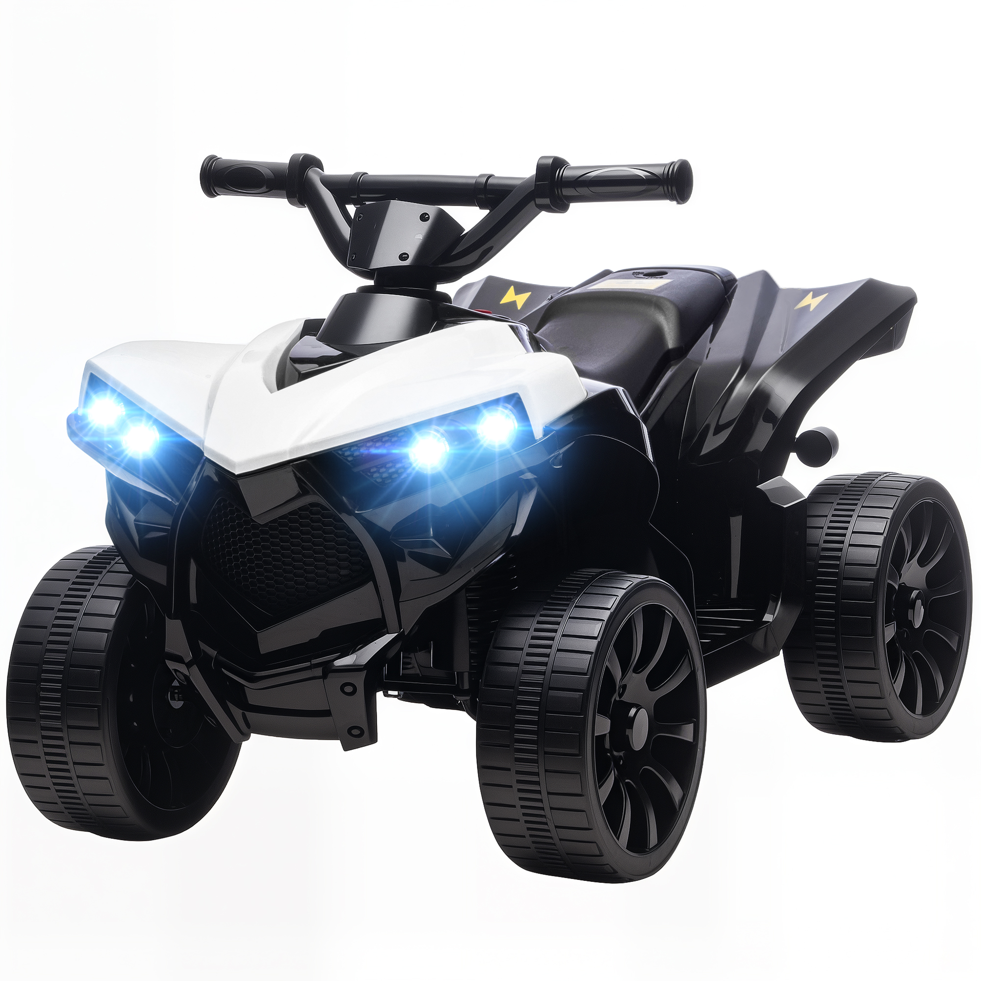 Elektrisches Kinderquad Mit 6v-akku, Led-scheinwerfern, Musik, Für Kinder Von 3–6 Jahren, Weiß