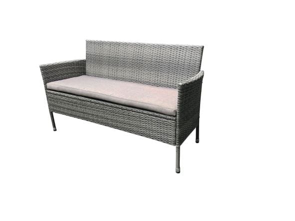 Trendline - Rattanbank 3 Sitzer Greta Braun 149x59x85cm Gartenbank inkl Sitzkissen