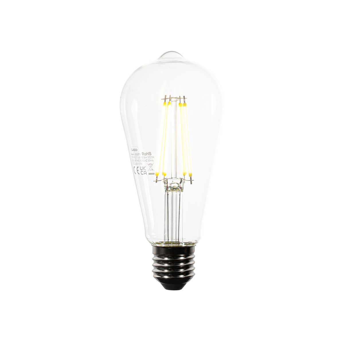 Qazqa E27 Led-glühbirne St64 Klar 3,8w 806 Lm 3000k