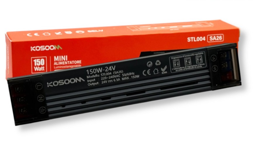 Kosoom Mini Dimmbares Led-netzteil 24v Dc 150w Slim Ip20 Sa26