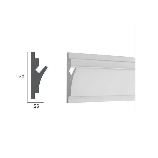 Proviston - Lichtleiste xps 150 x 55 x 1150 mm Weiß Indirekte Beleuchtung Led-Beleuchtung