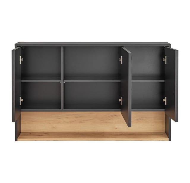 Lomadox - Badezimmer Spiegelschrank 120 cm BOLOGNA-56 in anthrazit mit Artisan Eiche Nb., b/h/t: ca. 120/75/25 cm