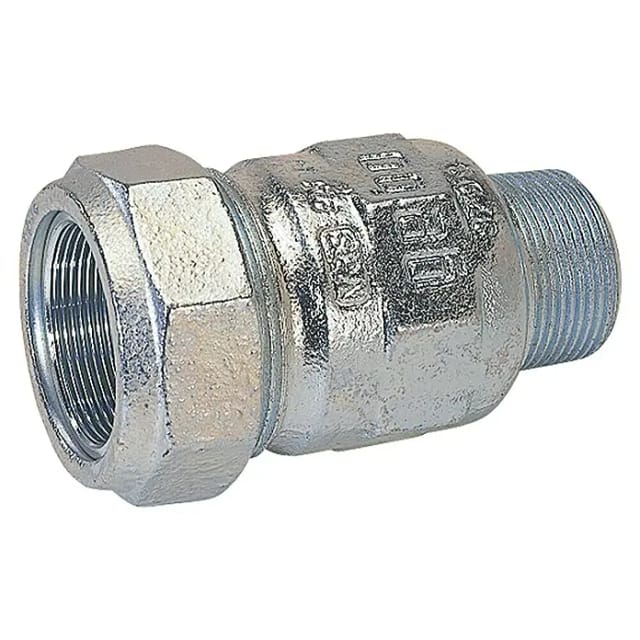 Gebo - Verschraubung Temperguss-Verbinder ½'' x ½'' ag verzinkt für Stahlrohre 01.150.00.01
