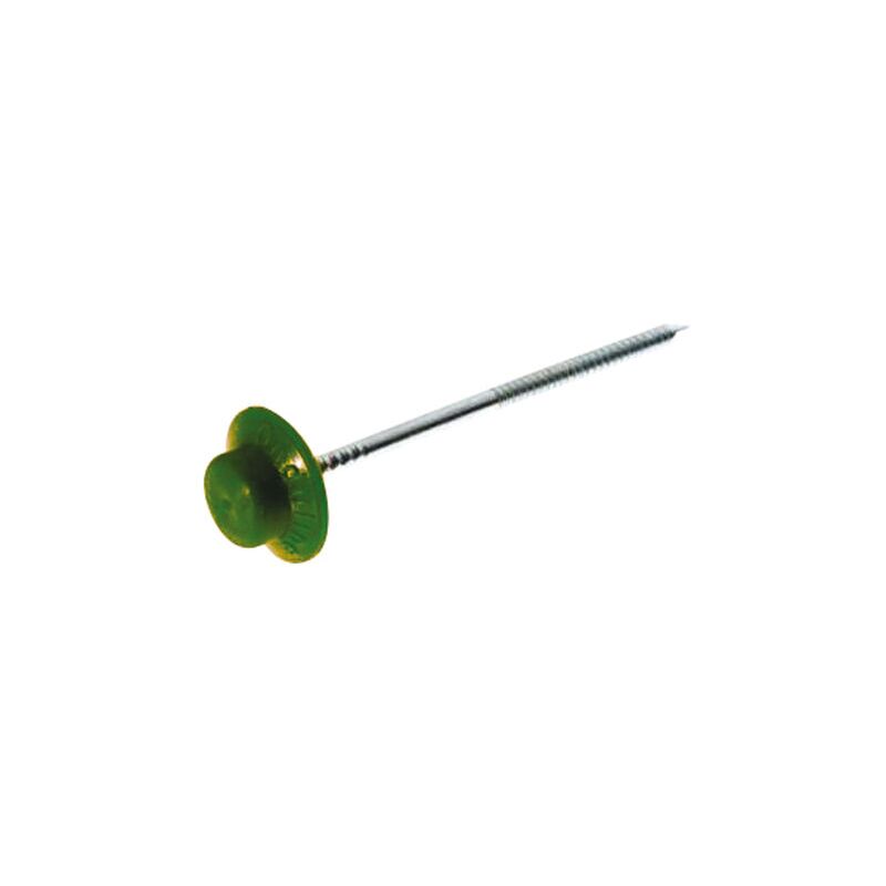 Fadennägel mit Waschmaschine zum Fixieren von Wellenwellen -Wellenplatten - green