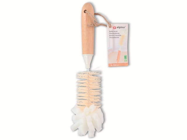 Flexible cleaning brush for bottle necks and baby bottles