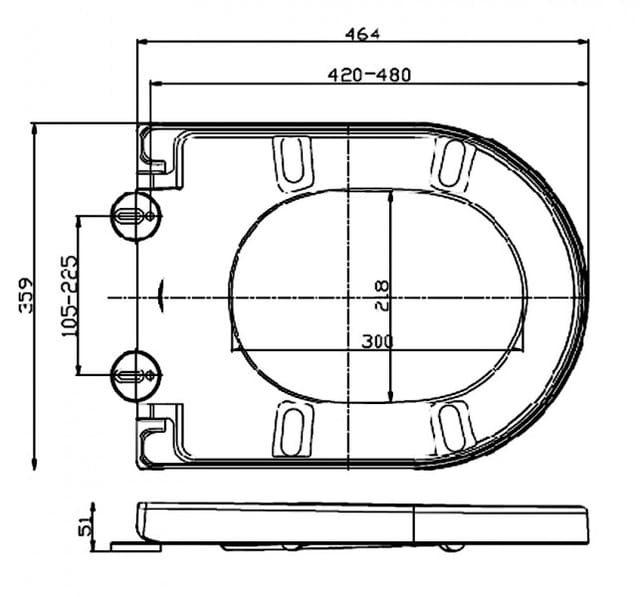 WC-Sitz Bernstein Softclose U1002 Schwarz matt passend für CH1088 1088R NT2019 NT2039 B-8030