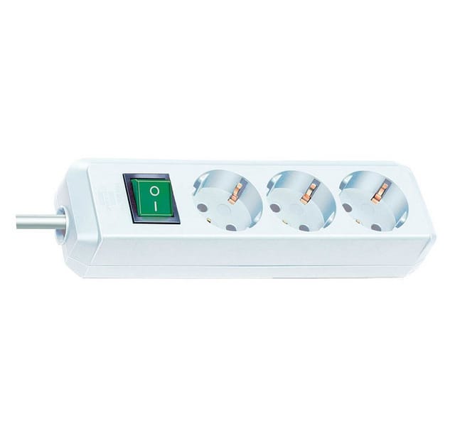 Eco-Line Steckdosenleiste mit Schalter 3-fach weiß 1,5m H05VV-F 3G1,5