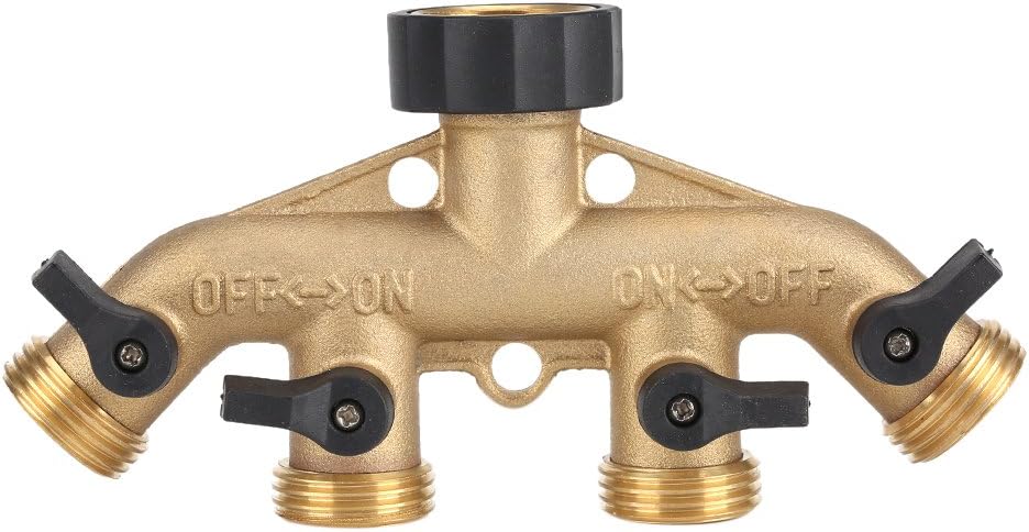 Raccord En Y En Laiton À 4 Voies Pour Tuyau D'Arrosage, 3/4", Raccord Bout À Bout Pour Robinet, Raccord De Tuyau, Buse De Raccordement, Raccords De Robinet Pour L'Irrigation De Jardin
