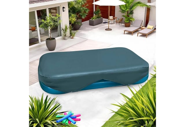 Poolabdeckung rechteckig blau - 305 x 183 cm - Schutzplane für Schwimm-Center Falmily Pool - Intex