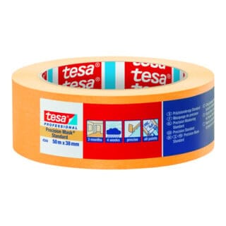 Tesa - precision standard 04344-00001-00 Kreppband Präzisionskrepp® Gelb (l x b) 50 m x 38 mm 1 St.
