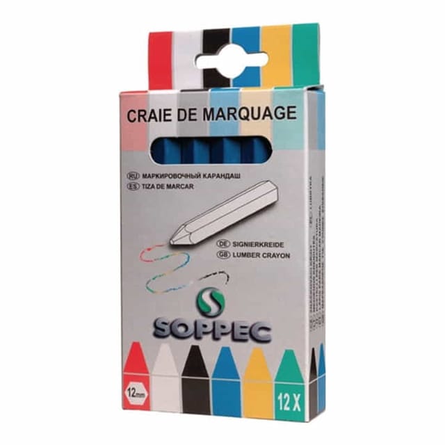 Markierkreide blau unpapiert 12 St./Schachtel Soppec