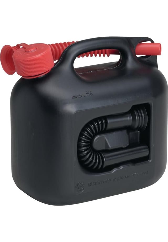 Hünersdorff - Kraftstoffkanister premium 5 l schwarz 2 Auslaufrohre L265xB147xH247mm