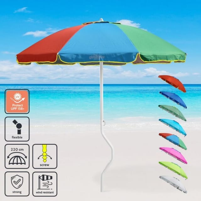 Sonnen Strandschirm Girafacile uv -Schutz 220 cm Angeln Apollo - Bunt 1