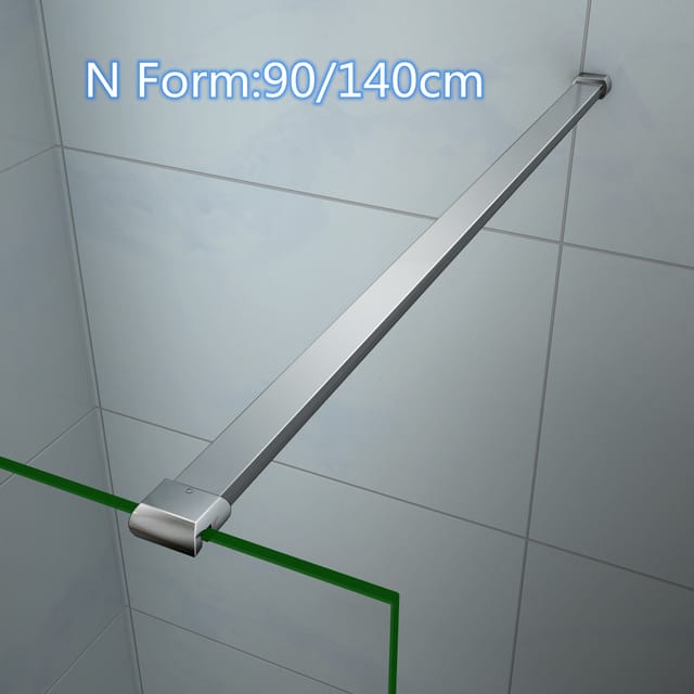 Duschparadies-de - n Form:1400mm Haltestange für Duschwand Stabilisator für Glasstärke 10mm