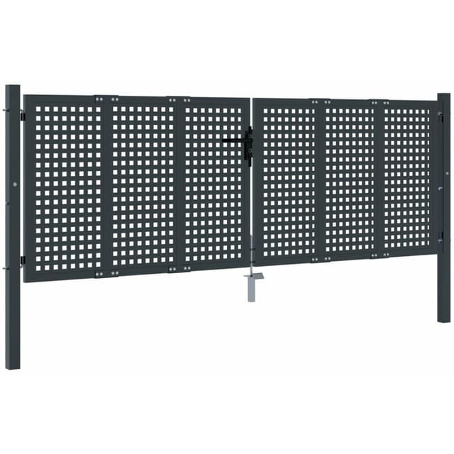 Gartentor Anthrazit 300x125 cm Stahl Vidaxl