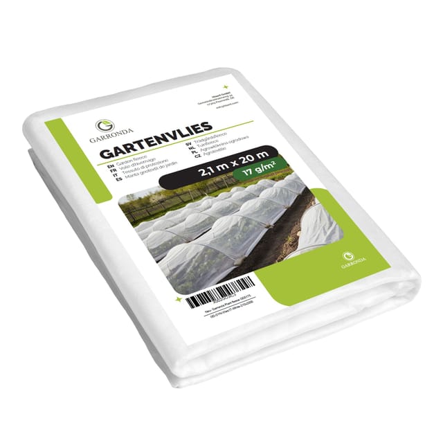 Garronda Pflanzenschutzvlies Gartenvlies Abdeckvlies 17 g/m² 2,1 m x 20 m Weiß für Frostschutz Pflanzen und Pflanzenschutz im Garten für Frühbeet und