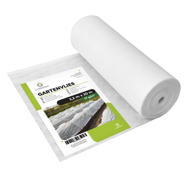 Garronda Pflanzenschutzvlies Gartenvlies Abdeckvlies 17 g/m² 3,2 m x 20 m Weiß für Frostschutz Pflanzen und Pflanzenschutz im Garten für Frühbeet und