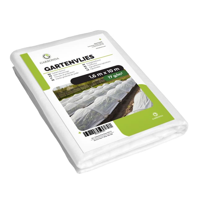 Garronda Pflanzenschutzvlies Gartenvlies Abdeckvlies 17 g/m² 1,6 m x 10 m Weiß für Frostschutz Pflanzen und Pflanzenschutz im Garten für Frühbeet und