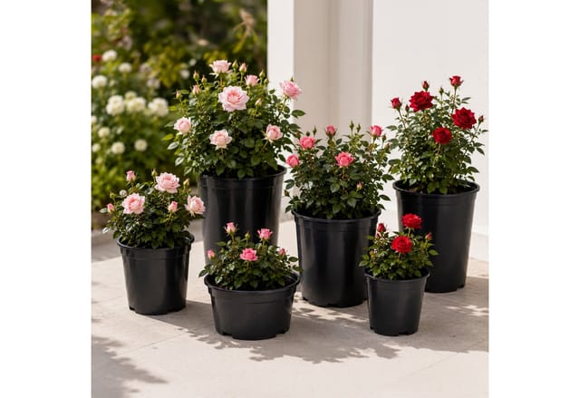 Garronda Blumentopf rund Kunststoff Ø11 x 13,5 cm (1L) 5er Set mit Drainagelöchern Pflanztopf robustes PP Pflanzgefäß für Garten Gewächshaus Balkon