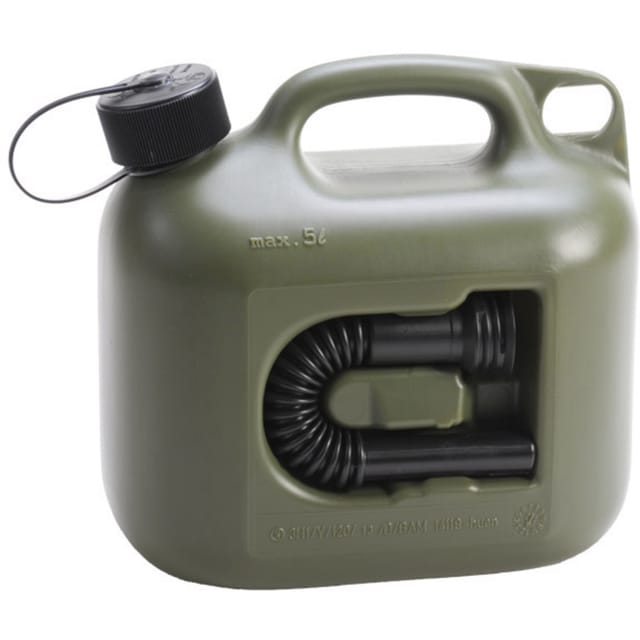 Hünersdorff Kraftstoff-Kanister PROFI (UN) 5 L oliv,UN-Zulassung,HDPE,schwarzes Zubehör