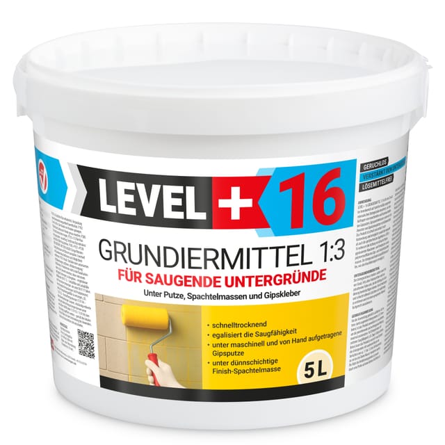 Grundiermittel 1:3 für Innenbereich unter Polymer- Gipsputze Spachtelmassen L+16 - 5L