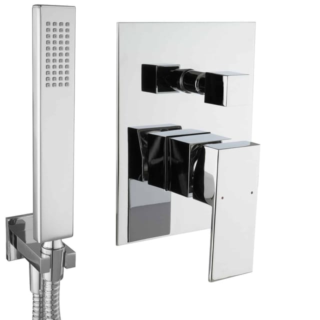Unterputz Mischbatterie mit Handbrause Wandanschlussbogen Brauseschlauch - Paulgurkes
