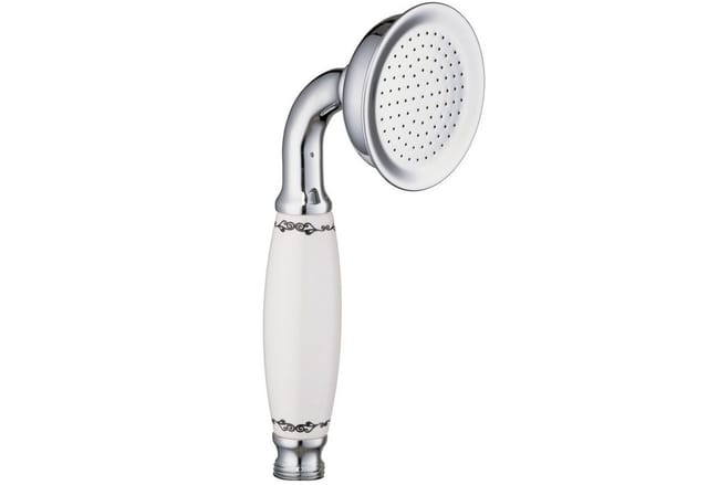 Paulgurkes - Handbrause retro nostalgie Duschkopf mit Keramikgriff Messing