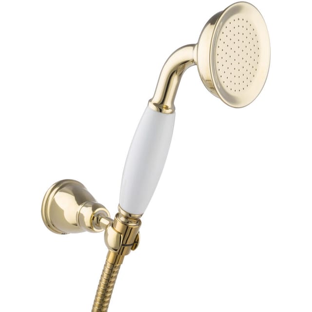 Paulgurkes - Brausegarnitur Retro Handbrausen Set gold Brause Halter Schlauch