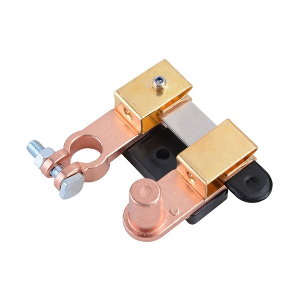 1x Batterietrennschalter Mit Minuspol-hebel Für 12v-24v Lkw/pkw – Schutzvorrichtung Gegen Elektrische Entladung, Verkupfertes Messing, Horizontale Montage – Gold
